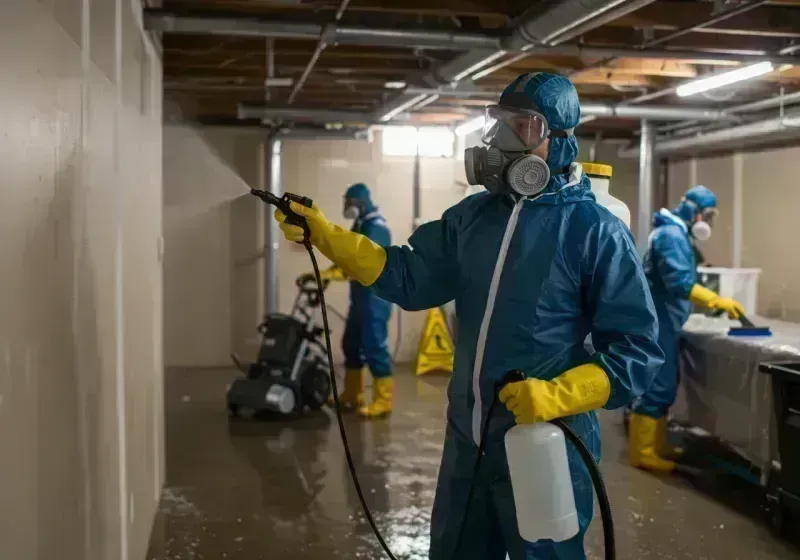 Basement Sanitization and Antimicrobial Treatment process in West Greenwich, RI